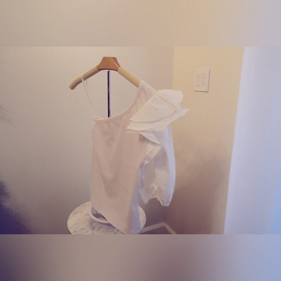 •VERONICA BEARD •Diantha One-Sleeve Ruffled Poplin •New w/Tags •Size: Small - Picture 5 of 8